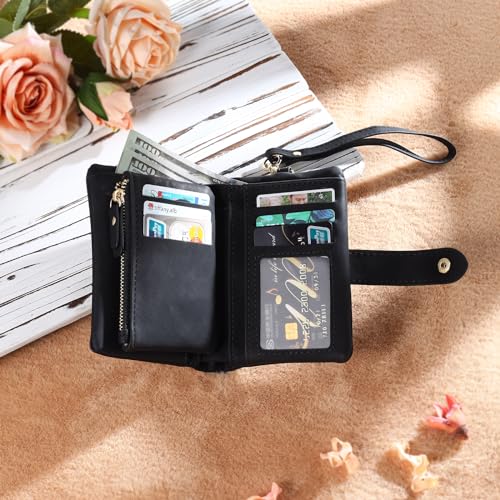 Personalized Custom Wallet with Birth Flower & Name for Women Mom Credit Card Wallet With Wrist Strap Birthday Gifts for Mothers Day (Style 3)4