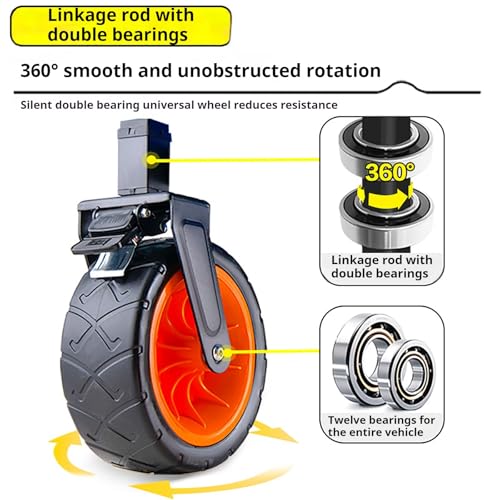 Carrello pieghevole da giardino con ruote per tutti i terreni, per campeggio, shopping e giardinaggio, portatile, multiuso