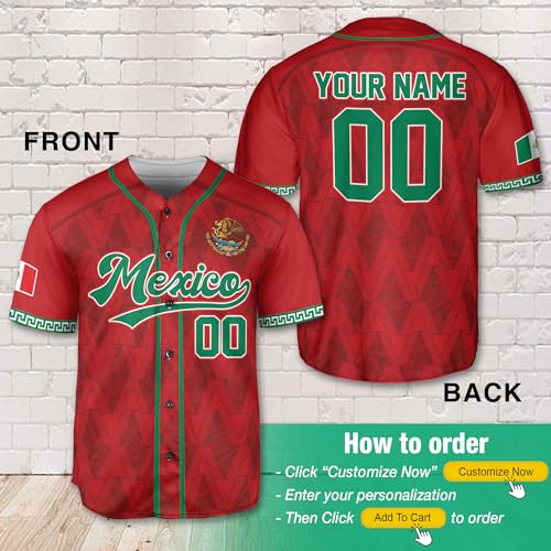 Personalized Mexico Jerseys for Men, Mexico Jersey Men, Mexico Jersey Baseball, Mexico Soccer Jersey miniatura 3