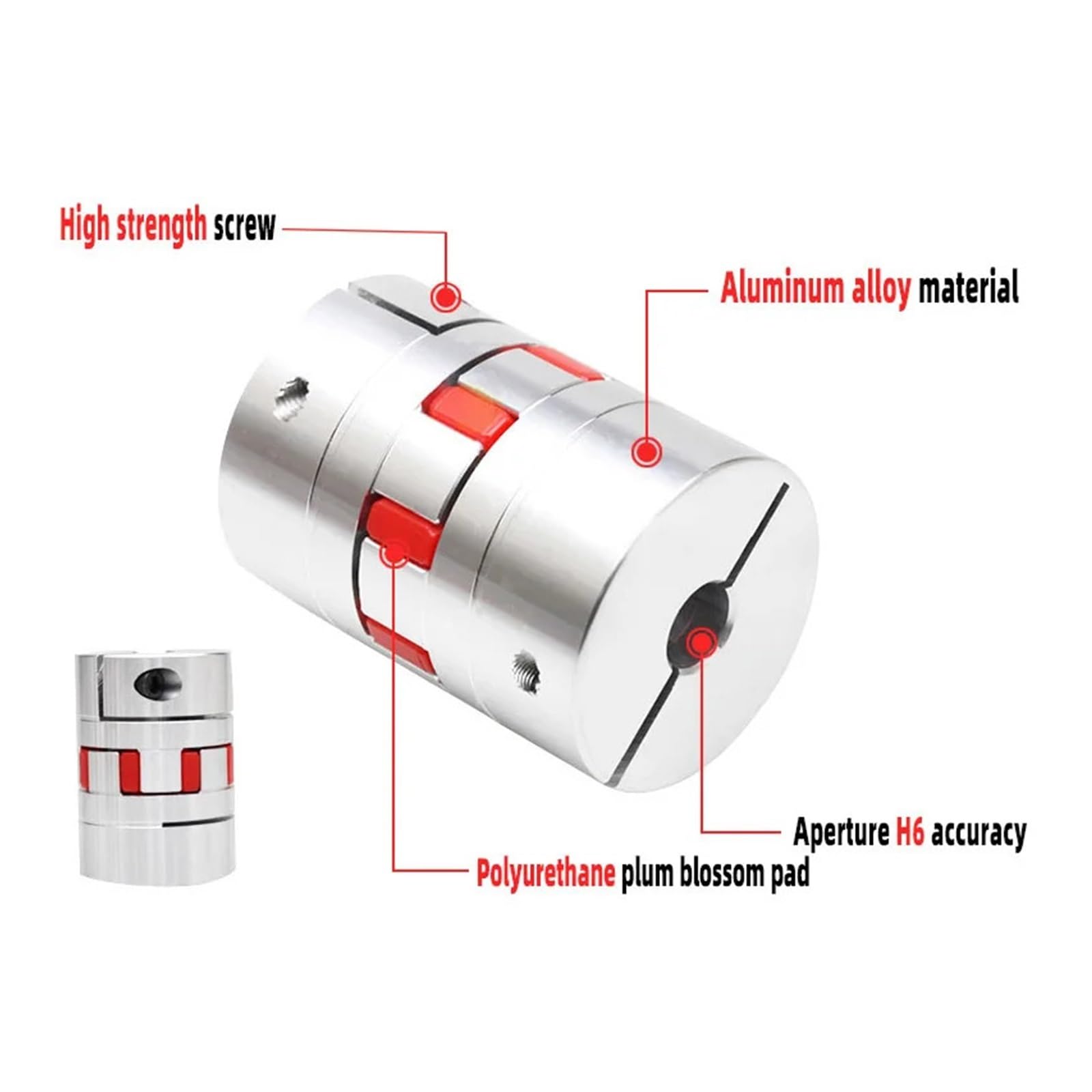 Acoplador D80L90, conector de Motor de acoplamiento de eje Flexible de ciruela de aluminio, orificio interior 16 17 18 20 22 24 25 28 30 32 35 38 40 42 45mm(16x16mm)
