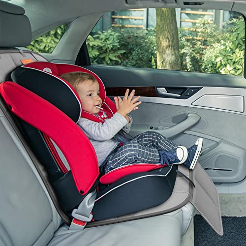 Image of SMART ELF 2 Pack Car Seat Protector-600D Fabric Waterproof (Light Grey) | Baby /Pets for Child Car Seat with Thicily Padded and Non-Slip Backing Mesh Pockets, Universal Size - Sedan SUV Truck