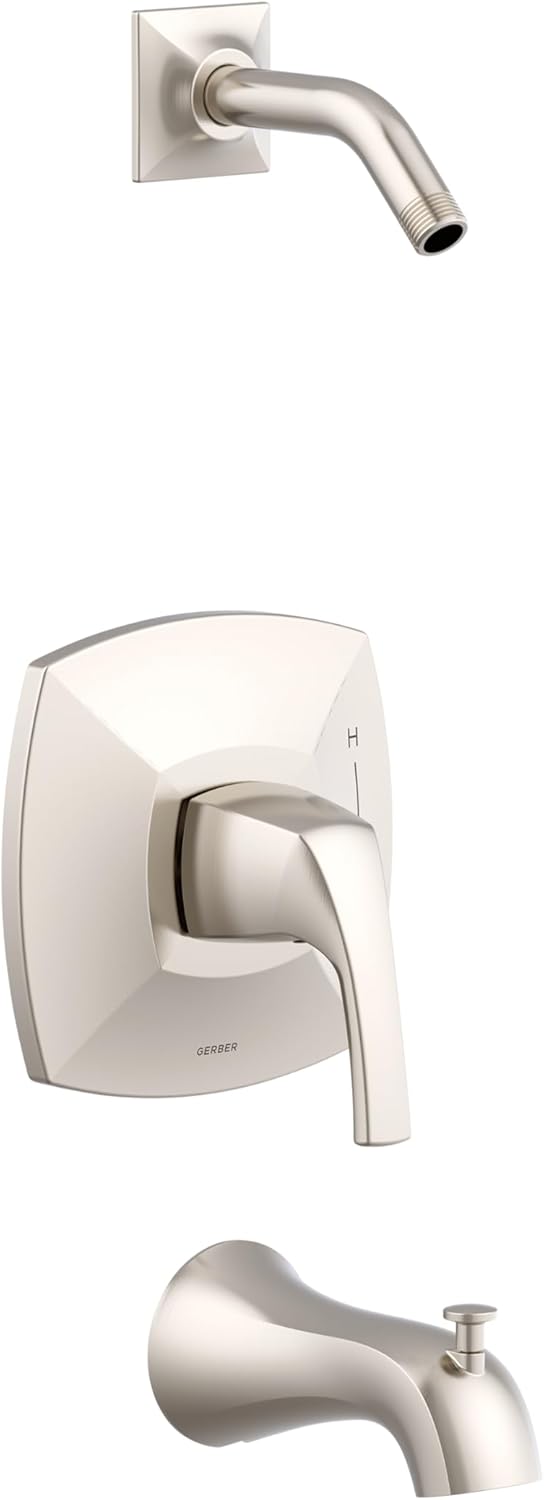 Vaughn 1H Tub & Shower Trim Kit & Treysta Cartridge Less Showerhead Chrome