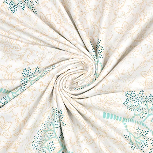 Image of BLOCKS OF INDIA 100% Cotton Dohar King Size Reversible Hand Block Printed Malmal Summer Dohar /Blanket (Color 6)