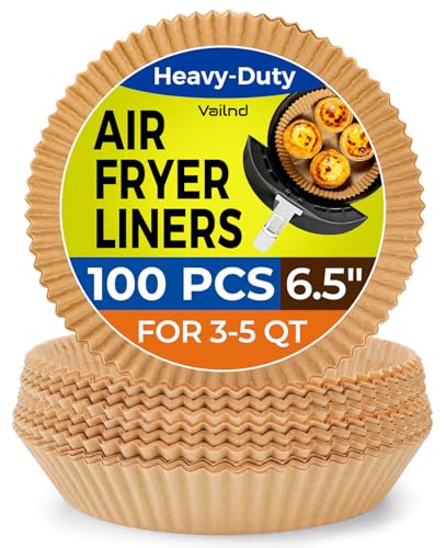 100Pcs Small Air Fryer Liners Disposable, Parchment Sheets Round, 6.5 Inch Round Airfryer Paper Basket Bowl Liner for Baking Cooking Food