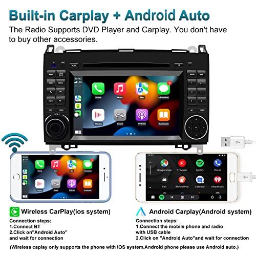 pour Mercedes-Benz W169 W245 B160 / B170 / B180 / B200 W639 Vito Viano W906 Sprinter VW Crafter Android 12 Octa Core 8… - Image 3