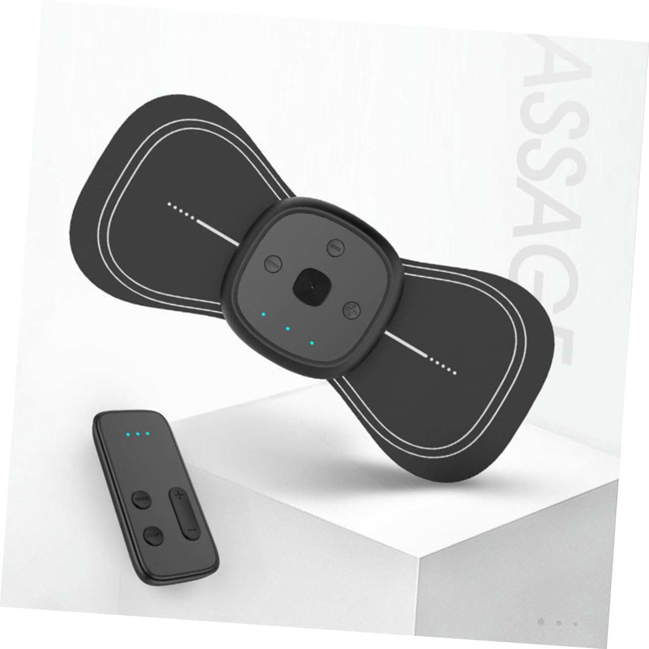 Healvian 3pièces Appareil De Massage Cervical Électrique Rechargeable Autocollant De Massage Intelligent Usb Pour Détente Musculaire Et Fatigue Noir