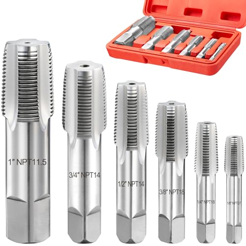 Toolwiz 6Pcs NPT Pipe Tap Set, 1