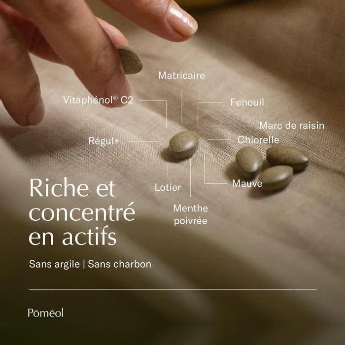 POMÉOL ǀ Complément Alimentaire confort digestif | Ventre plat, Transit, Digestion, Ballonnement, Détox - TransitPulse ǀ 30 jours ǀ Menthe poivrée, Fenouil, Chlorelle, Matricaire
