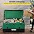 VEVOR Outdoor Storage Box, 230 Gallon Waterproof PE Tarpaulin Deck Box w/Galvanized Frame, All-Weather Protection & Portable, for Camping, Garden, Poolside, and Yard, Black & Green