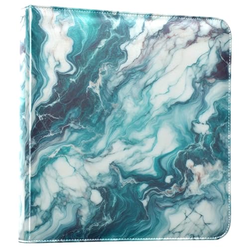 Álbum de fotos autoadhesivo Turquesa Azul Mármol Scrapbook DIY con anillas 3 argollas, 40 páginas, 8x10 para recuerdos miniatura 1