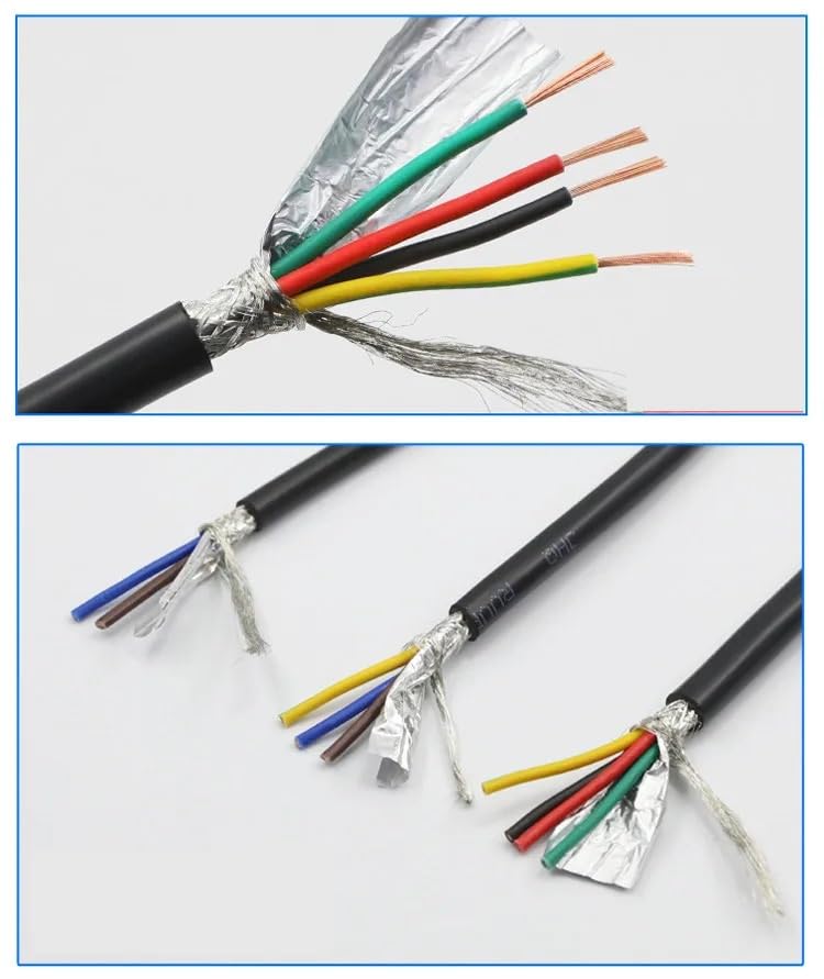isolamento, Cavo schermato a 2 conduttori anti-interferenza 20AWG 18AWG filo in rame puro RVVP cavo di controllo 16/14/26AWG segnale da 1 metro(14 AWG)