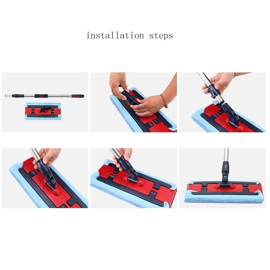 Fregona-Microfibra Fregona de Suelo de Madera Dura Fregona Plana Lavable Reutilizable Paños Almohadillas, para Limpieza de Suelos húmedos o Secos
