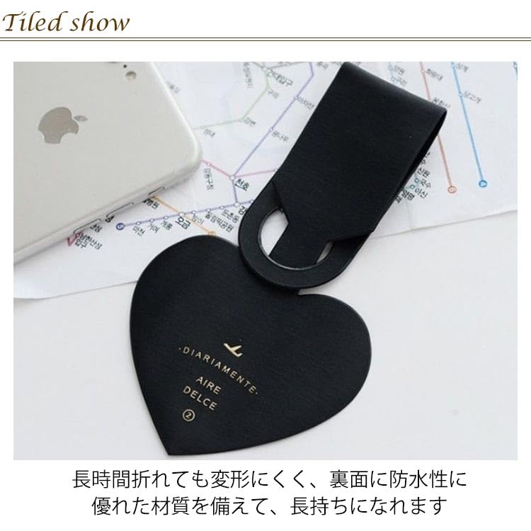 Amazon.co.jp: バッグ用 ネームタグ スーツケース 革 ハート 荷物タグ