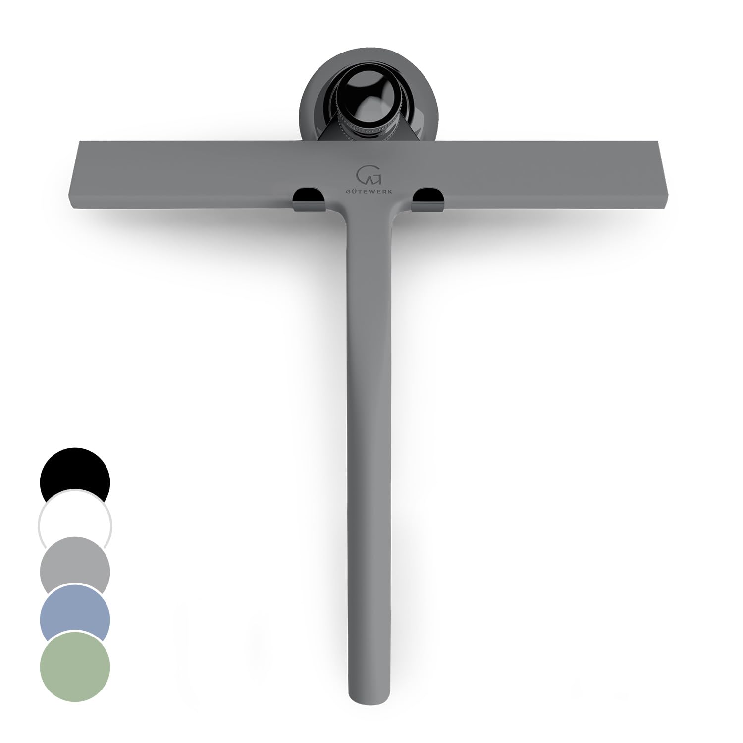 Gütewerk Estrattore doccia in silicone, estrattore igienico per bagno, parete doccia e finestre, accessori da bagno, 23 cm, con supporto senza fori