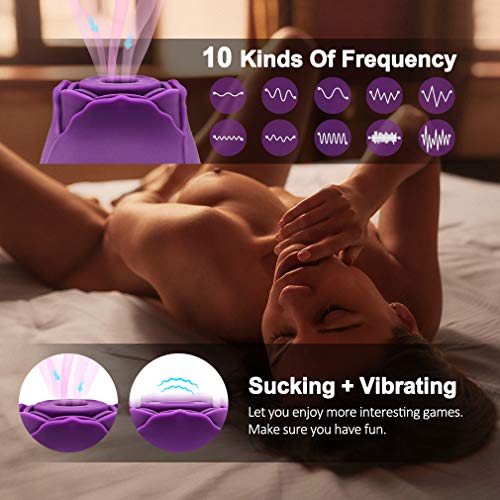 image for XWJZXS Lovers Rose Flower Sex Toy, 10-Speed stimulating Sex Toy Passio