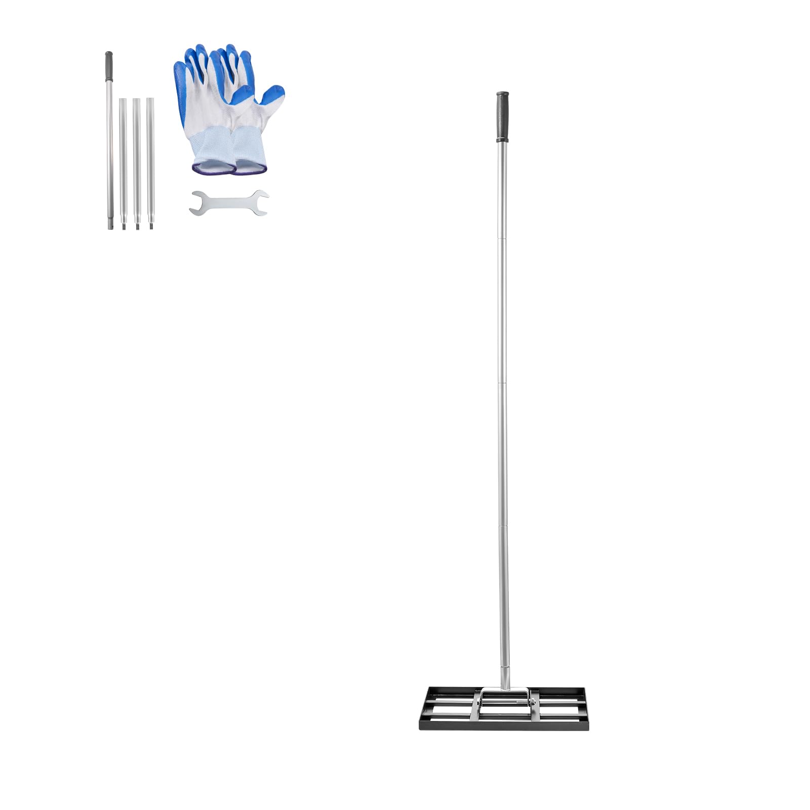 VEVOR Grabie Niwelator trawnika, niwelator z uchwytem 1980 mm, płyta podstawy 254 x 430 mm do podłoża ze stali węglowej, 5 regulowanych wysokości do pola golfowego