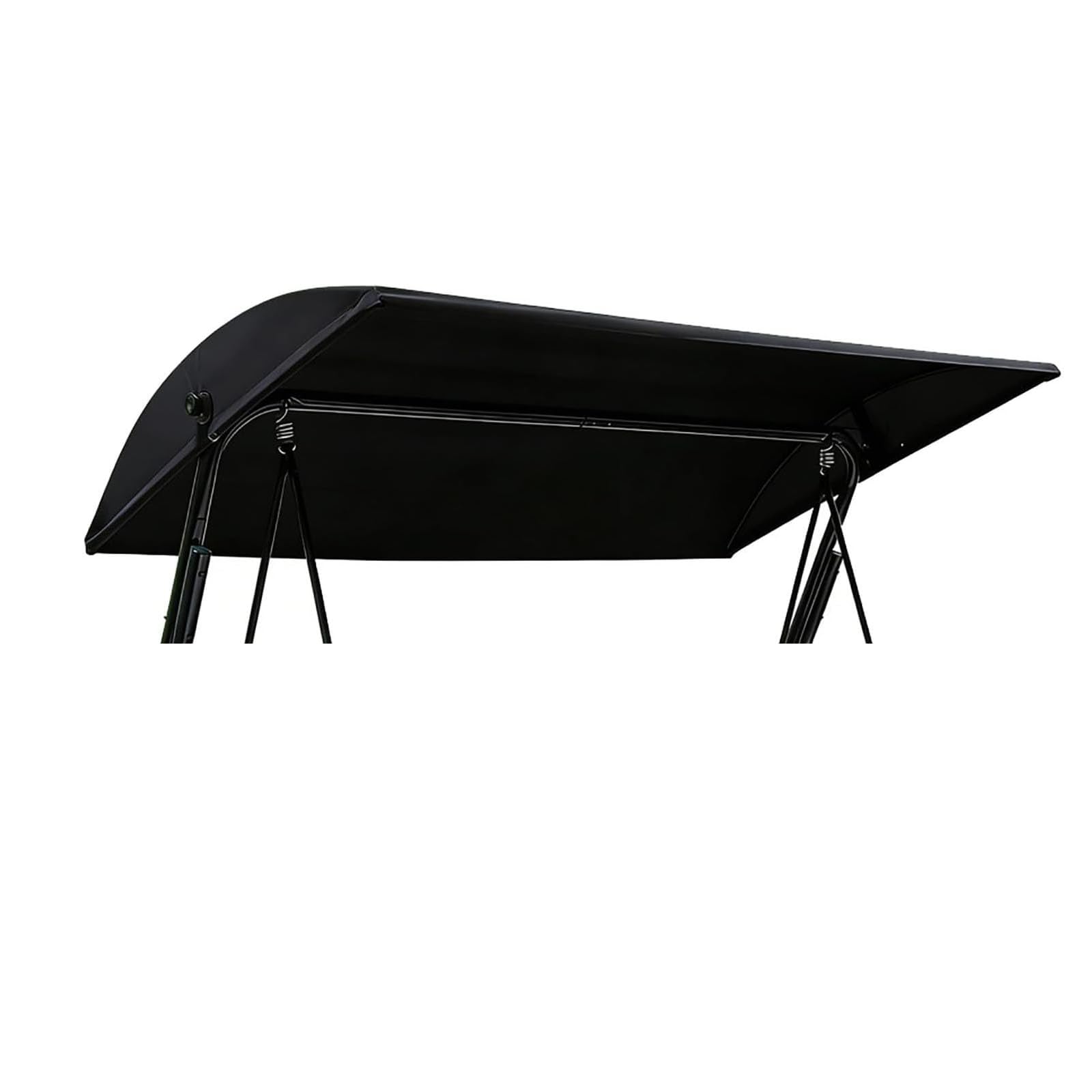 Hollywoodschaukel Dachbezug 190x120cm - Dach für hollywoodschaukel 3 Sitzer - Wetterbeständig Sonnendach für Gartenschaukel Garten-Schaukel Dachplane Ersatzdach für Hängebank Schaukel (Schwarz)
