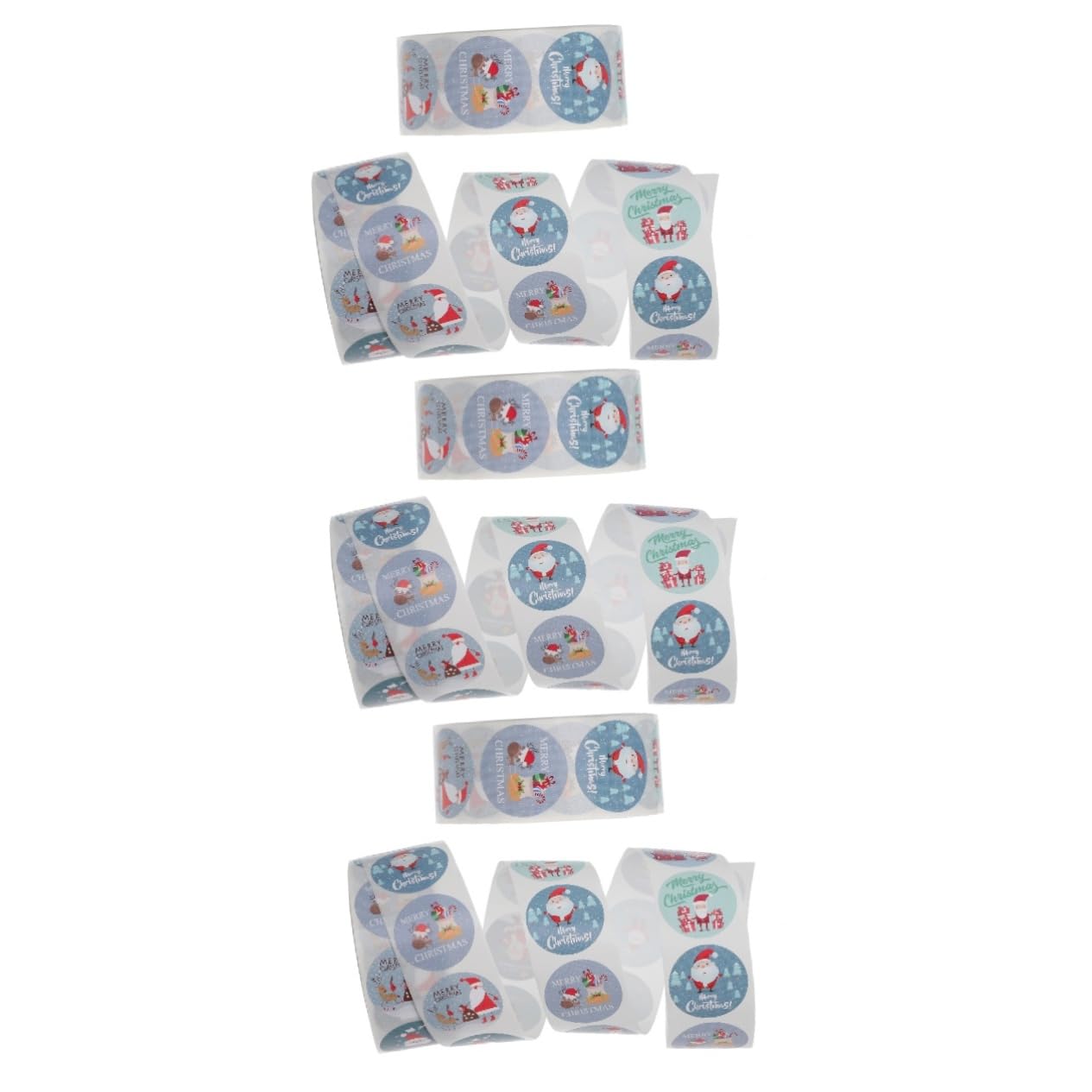 Tofficu 6rotoli Adesivi Natalizi Autoadesivi Sticker Per Decorare Biglietti Buste e Regali Tematica Festiva Per Natale Etichette Per Regali e Cartoline Di Auguri