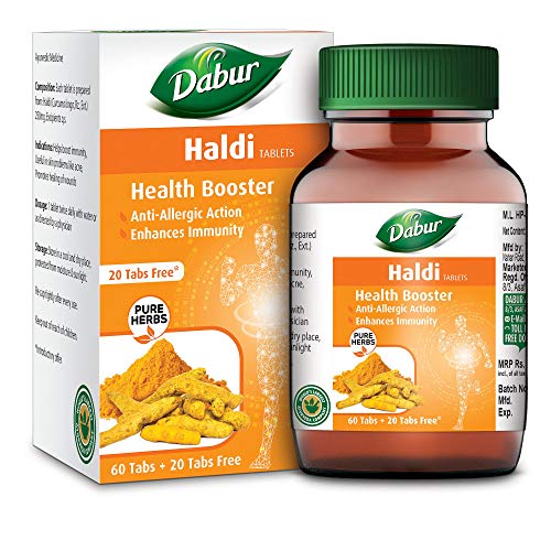 Dabur Haldi Tablet - Health Booster | Anti Allergen | Enhances Im...