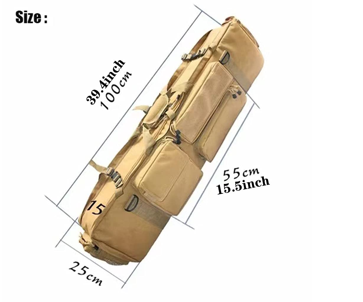 Bolsa De Almacenamiento De Caja De Rifle, 39 Pulgadas Funda De Bolsa De Rifle Doble, Estuche De Tiro, Bolso De Hombro para Caza Y Pesca Portátiles Al Aire Libre