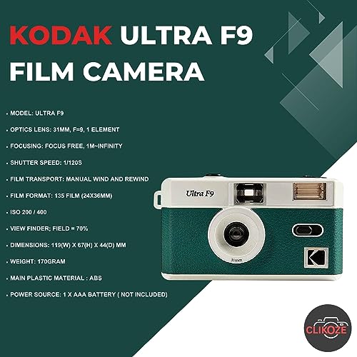 Reusable Film Camera Bundle includes a Green Kodak Ultra F9 Film Camera - Image 2