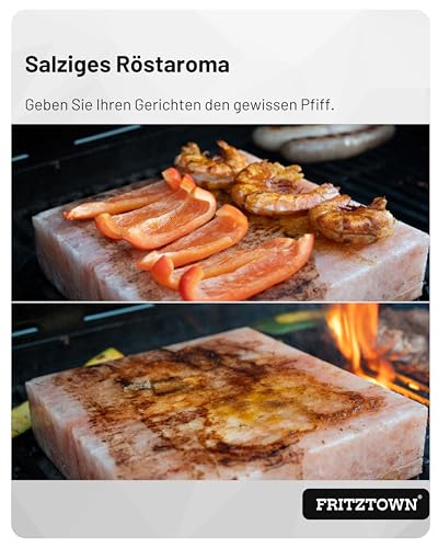 Salzstein Grill Fritztown Deluxe – 20x20x5 cm für intensiven Geschmack