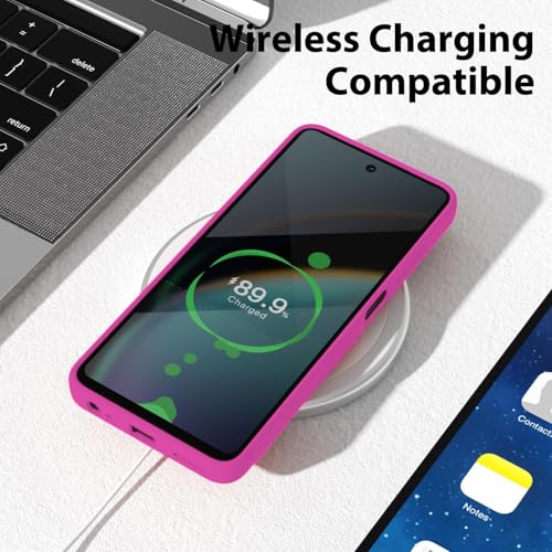 Image of DIZORO Microfiber Candy Case for Motorola Edge 50 Fusion 5G / Motorola G96 5G Smooth Touch Cushion Liquid Soft Silicone Gel Rubber Phone Cases Non-Slip Full Body Protective Shockproof Back Cover -Pink