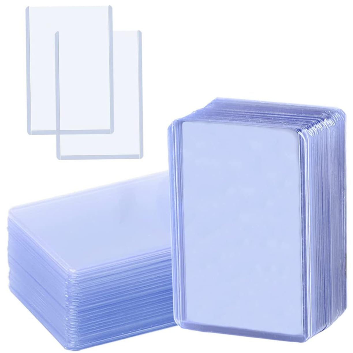 Yardwe Fundas Protectoras Transparentes para Cartas Estándar 35pt para Coleccionistas, Tamaño 100 Unidades, Material Pvc Duradero, Protección para Tarjetas de Juego y Postales, Uso