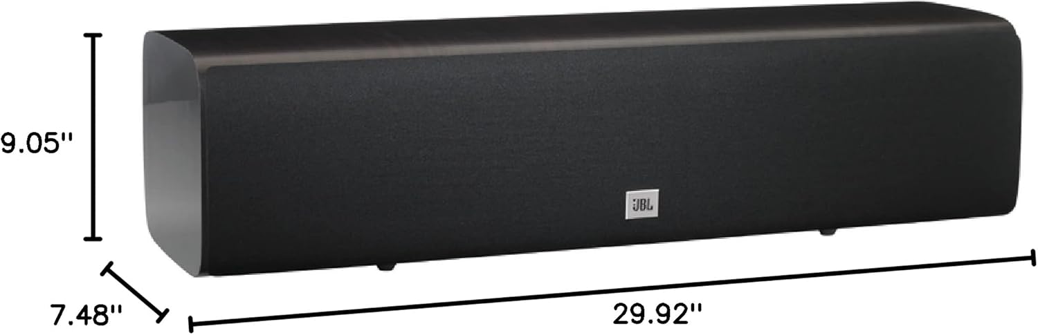 JBL Studio 665C, Dark Wood - High-Performance Center Channel Loudspeaker - with 2414H-1 Compression Driver, High-Definition Imaging Horn & Four 5.25” PolyPlas Cone Woofers