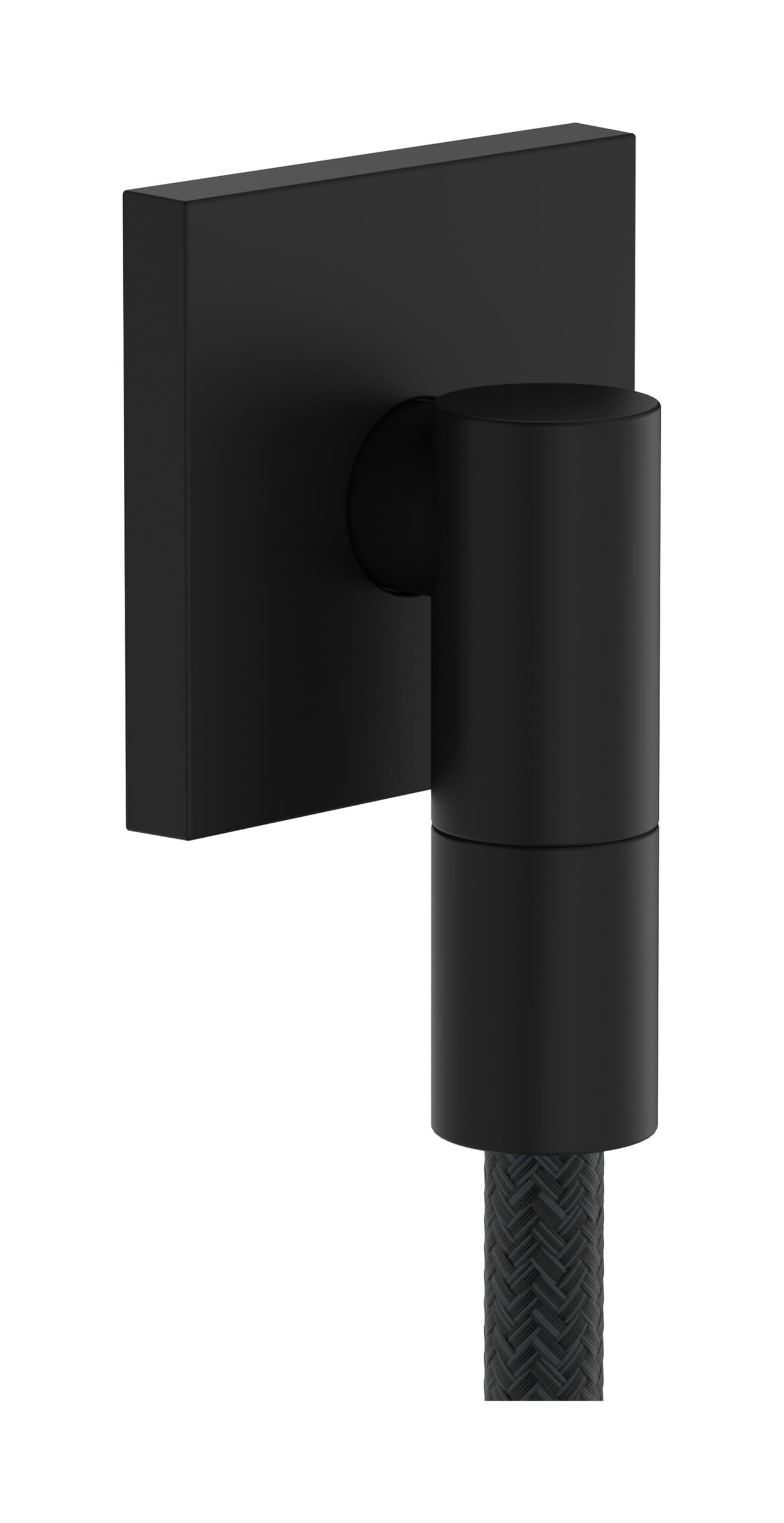 Hansgrohe Matt Black Fixfit Fine E - Shower Outlet Elbow, Shower Outlet Connector With Non-Return Valve, Wall Outlet Elbow, 28883670