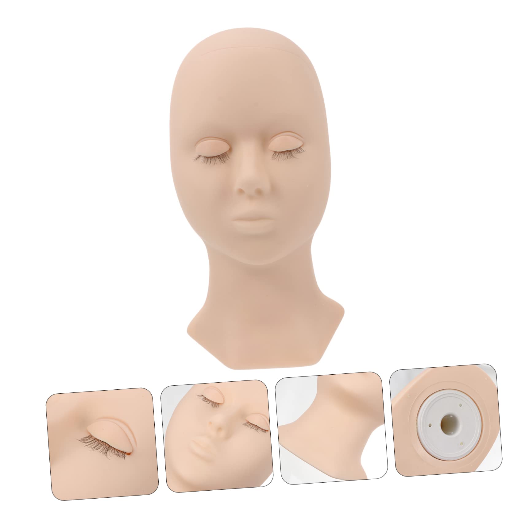 Cabeza de Maniquí para Práctica de Extensión de Pestañas en Silicona