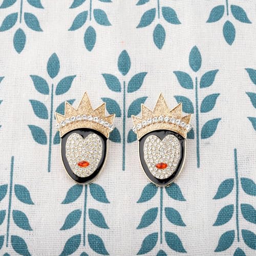 Evil Queen Stud Earrings Rhinestone Villain Gift Villain Queen Jewelry for Halloween Spooky Gift4