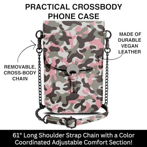 Cell Phone Purse Colorado (Grey Camo) - Touch Screen Women’s Crossbody Handbags With Chain Shoulder Strap - Cell Phone Holder & Crossbody Purse for Concert, Stadium Events & Sports4