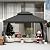 Domi 10x12FT Hardtop Gazebo, Outdoor Gazebo with Double Galvanized Steel Roof, Metal Pavilion Shelter for Patio, Lawn and Garden, Detachable Curtain and Netting Included, Gray