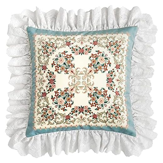 GELTDN Amerikanskt Blommönster Fransk Engelsk Kudde Vardagsrumsdekoration Soffa Ryggkudde Sängkuddeöverdrag (Color : B, Size : 55cm*55cm)