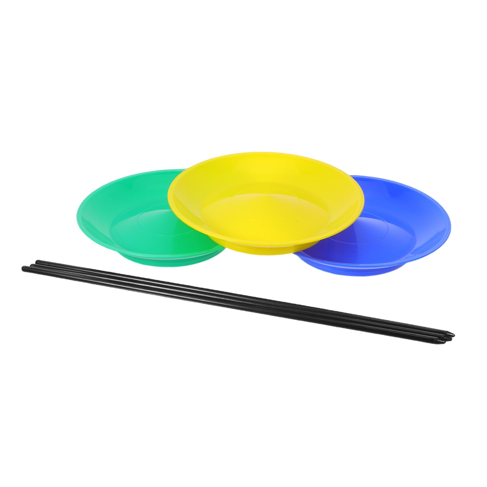 UPKOCH 3 Ensemble Pagaie avec Plateau Tournant Accessoires de Jonglage pour Tout-Petits Jouets Adresse avec Bâtonnets Plastique Plateaux pour Équilibre et Spectacles