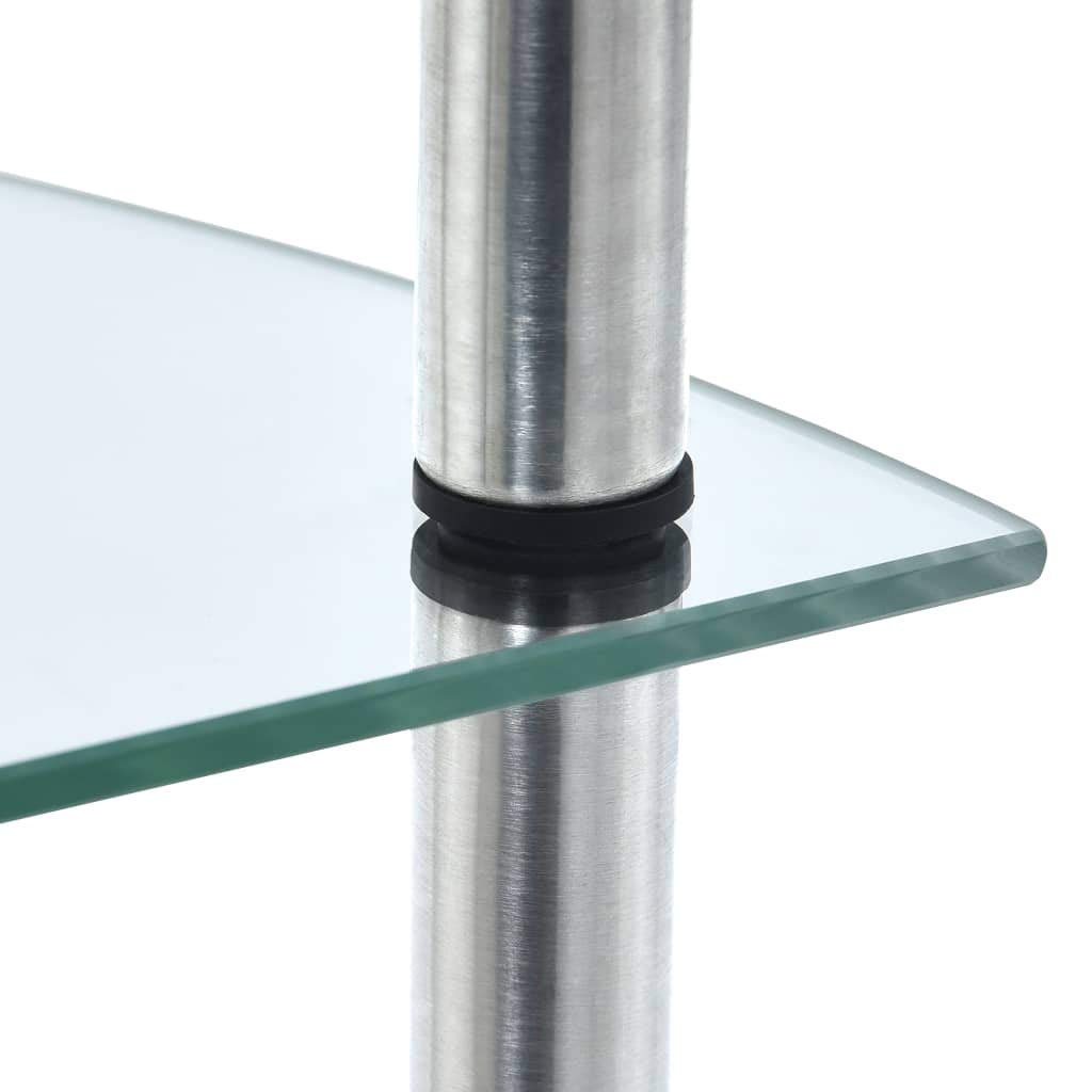 vidaXL Regal mit 4 Ablagen Vitrine Glasregal Dekoregal Sammlervitrine Standregal Glasvitrine Bücherregal Vitrinenschrank Transparent 30x30x100 cm Hartglas