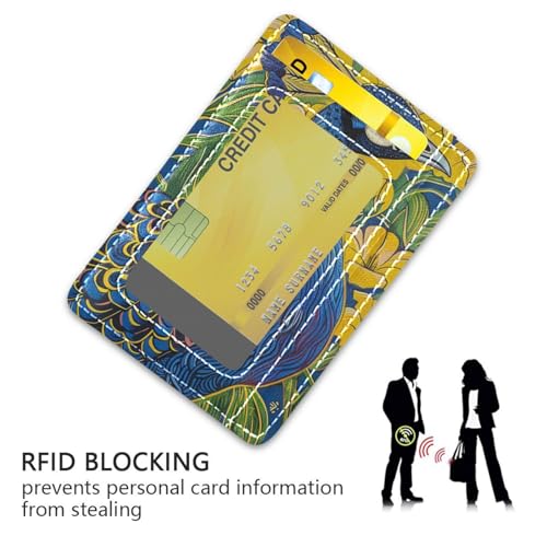 Blue Peacock leather womens wallets slim with money clip RFID Blocking small credit card holder for men&women3