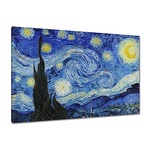 Tableau Nuit étoilée Van Gogh de qualité premium sur toile 120x80cm édition H5351Z