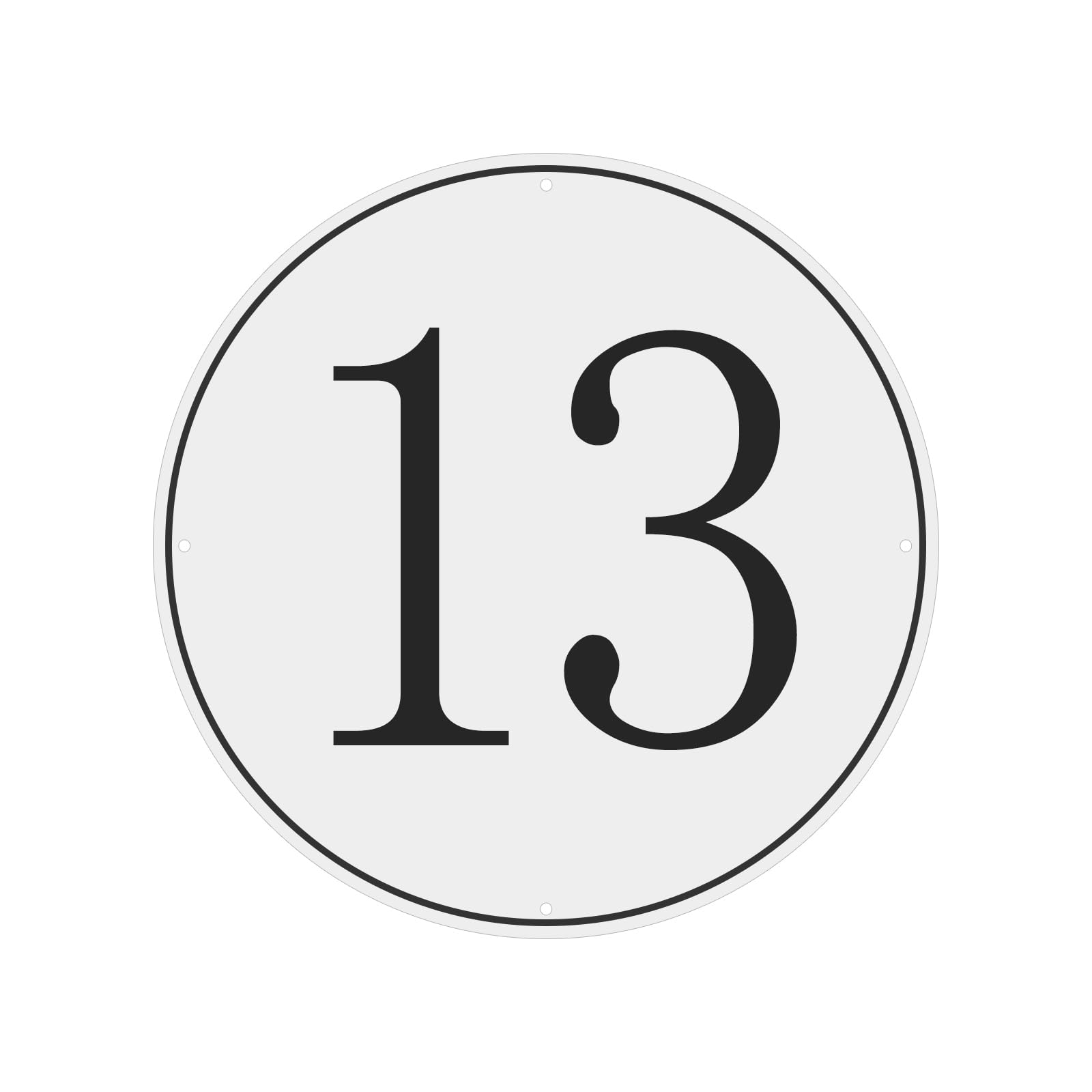 PATIKIL Large Metal Number Sign, 12" Diameter Aluminum Number 13 Sign Plate Area Marker Parking Weather-Resistant Signs for Indoor Outdoor Use