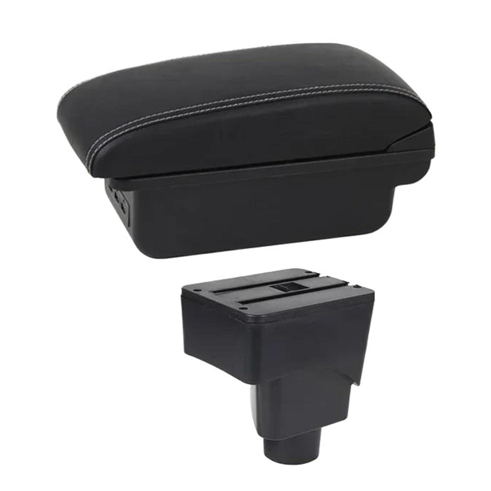 REOKIP Car Armrest Storage Box For Ford For Ecosport 2013 2014 2015 2016 2017 Car Arm Rest Box(C1 White Line)