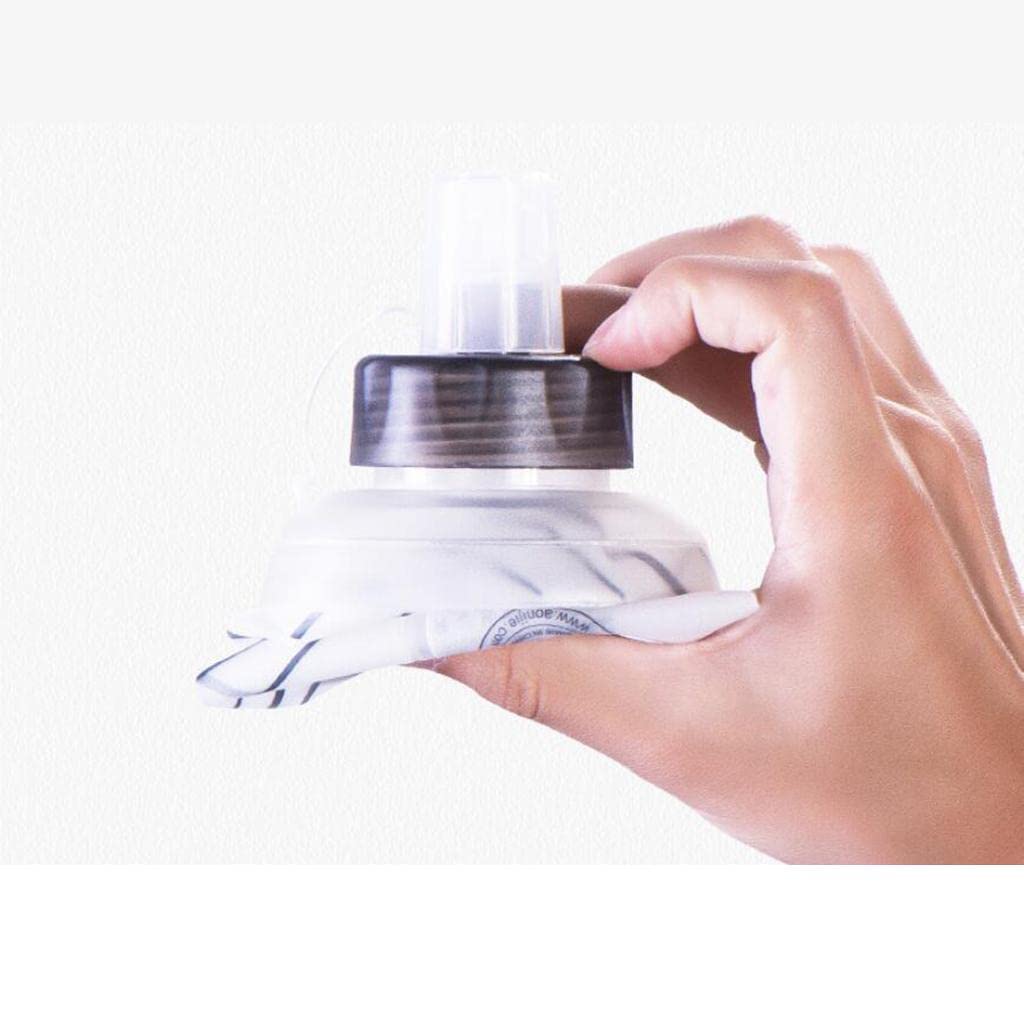 Weiche Thermosflaschen aus thermoplastischem Polyurethan, zum Laufen, zum Wandern, 420 ml, Grau, 420 ml, 5 Stück
