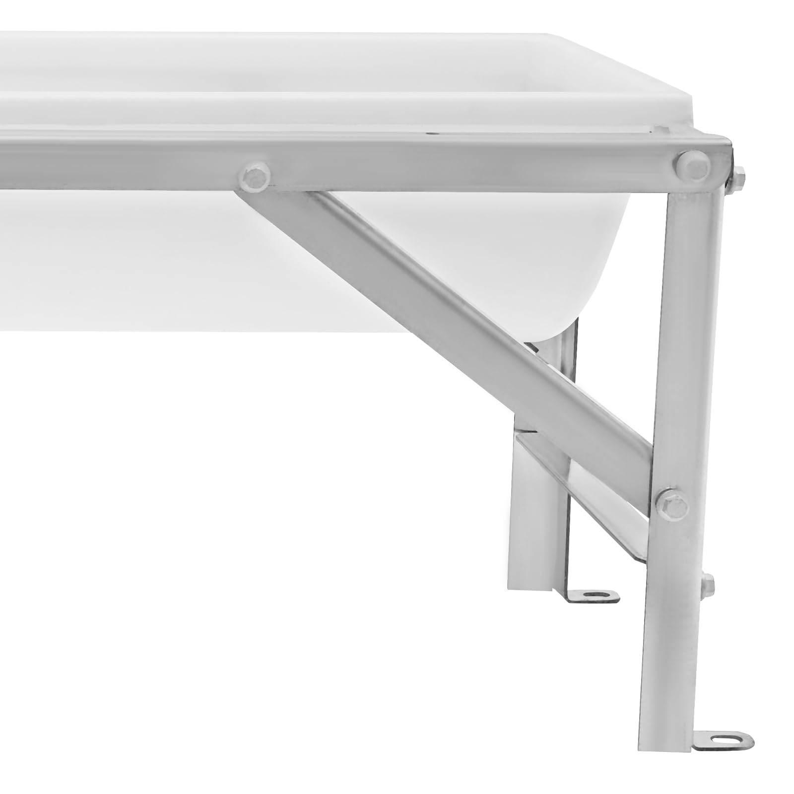 Comedero para Ganado, 99 cm de Largo, Gran Capacidad, con Soporte, fácil de Limpiar, para Cabras, ovejas, Ciervos, Cerdos, Vacas, Ponis y Caballos (Blanco).