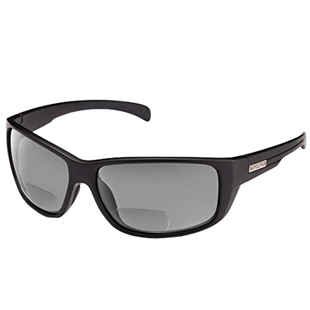 Suncloud Optics Milestone Polarized Readers Sunglasses (Matte Black,Gray Polarized Polycarbonet +2.00)