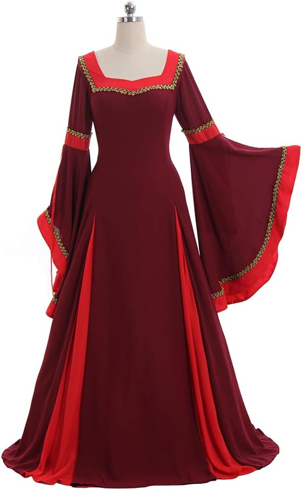 CosplayDiy Renaissance Dress Women Medieval Costume Victorian Dresses Pirate Skirt Renaissance Fairy Elf Dress - Image 2