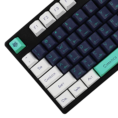 Image of 144 Opposite Sound Wave Keycaps Dye-Sub Thick PBT Cherry Profile Key caps for TKL 61 64 68 75 87 96 104 108 GMMK MX Mechanical Keyboard