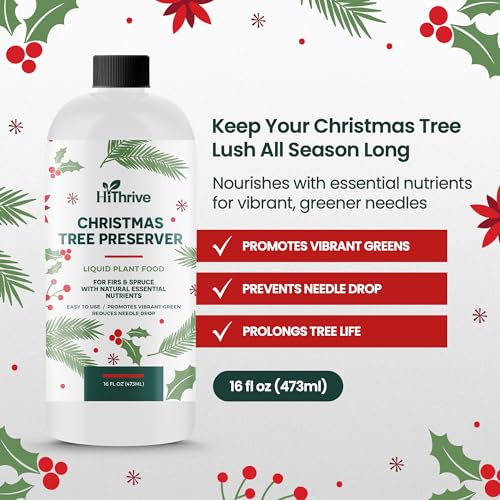 16oz christmas tree preserver - makes 8 gallons of christmas tree saver liquid - for fir amp spruce trees - reduces needle drop promotes hydration ideal fertilizer for fresh lasting holiday trees