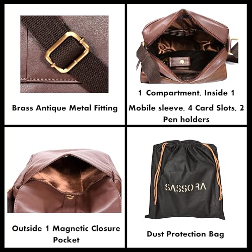 Image of Sassora Genuine Leather Men's Everyday Crossbody Bag /Sling