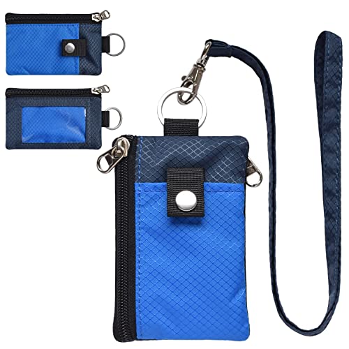 Image of CHENSPRX Minimalist RFID Blocking Small Wallet with ID Window,WaterResistant Zip Id Case Wallet with Lanyard Keychain for Cards,Cash,Travel,Women,Men