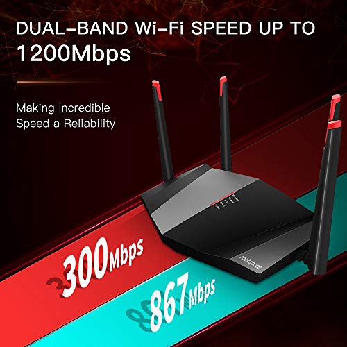 Wifi Router- AC1200 Smart Wifi Router, 2.4G & 5G Dual Band Wireless Gigabit Router with MU-MIMO and Beamforming Technology, 1xWAN Port/ 3xGigabit LAN Ports, Supporting IPv6, WPS, AP Mode, Simple Setup